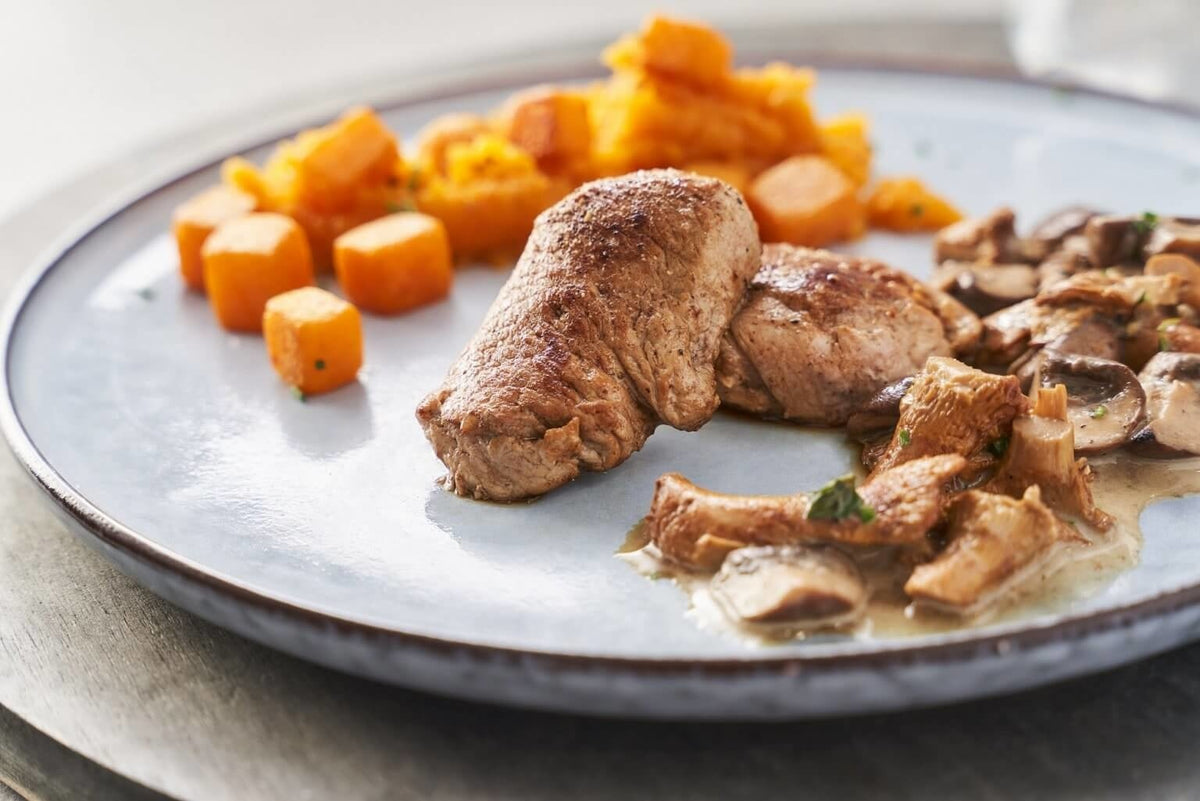 Kalfsoester met paddenstoelensaus